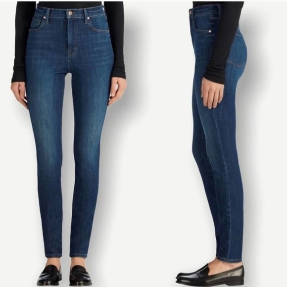 J BRAND Women's Dark Wash Denim Skinny Blue Jeans Size 28 High Waisted Slim Cut - Picture 1 of 11